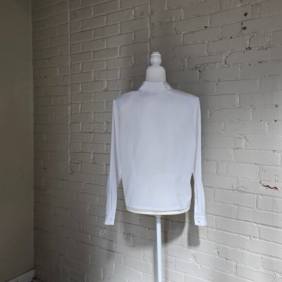 Coquette Elisabeth Williams M, Vintage White Button-up  Blouse w/ Lace Detailing - Picture 3 of 10